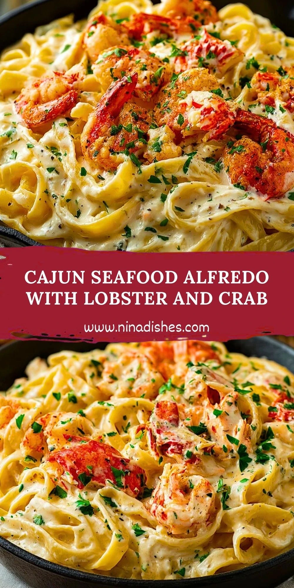 Cajun Seafood Alfredo with Lobster and Crab (2)