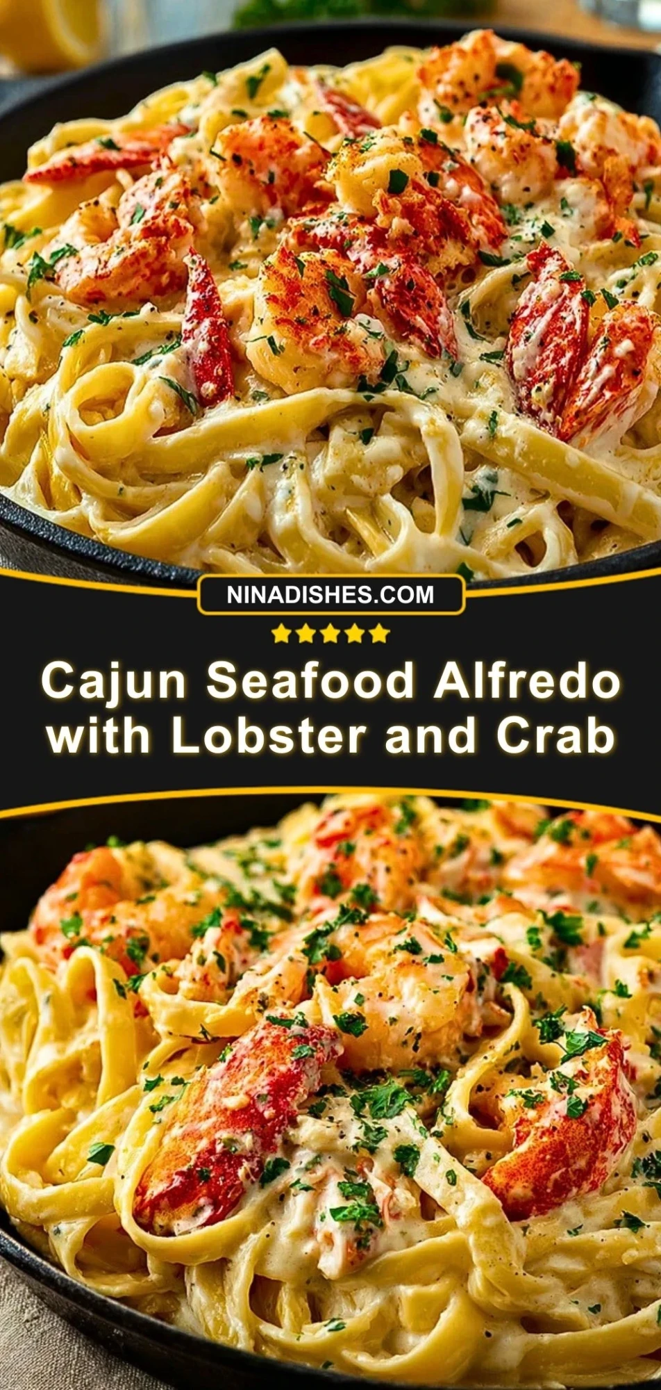 Cajun Seafood Alfredo with Lobster and Crab (3)