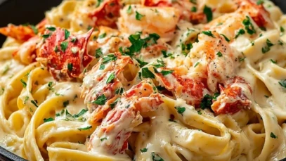 Cajun Seafood Alfredo with Lobster and Crab