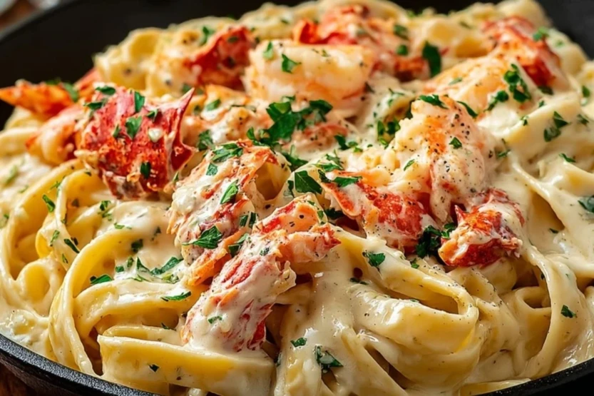 Cajun Seafood Alfredo with Lobster and Crab