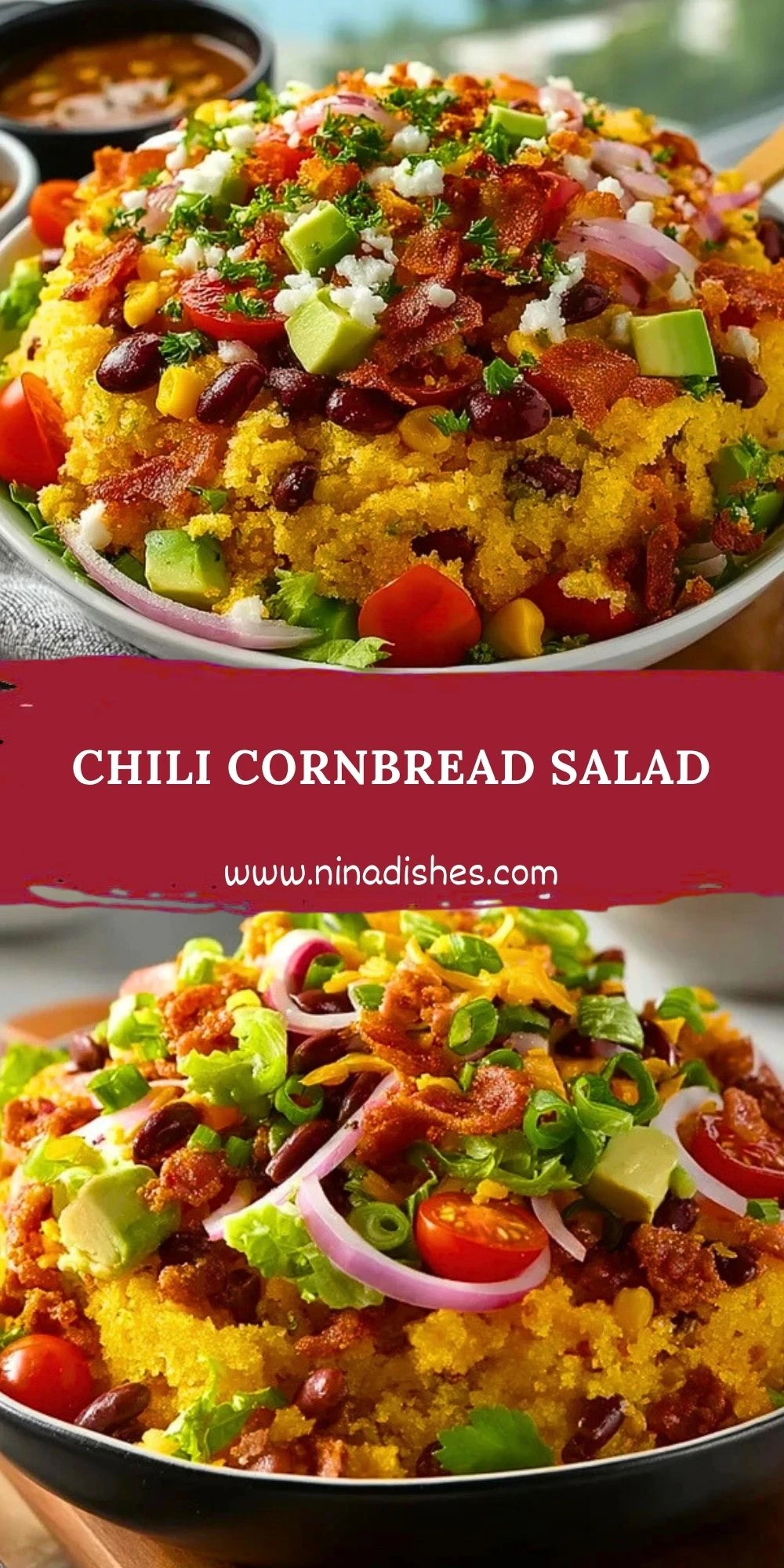Chili Cornbread Salad Pin 1