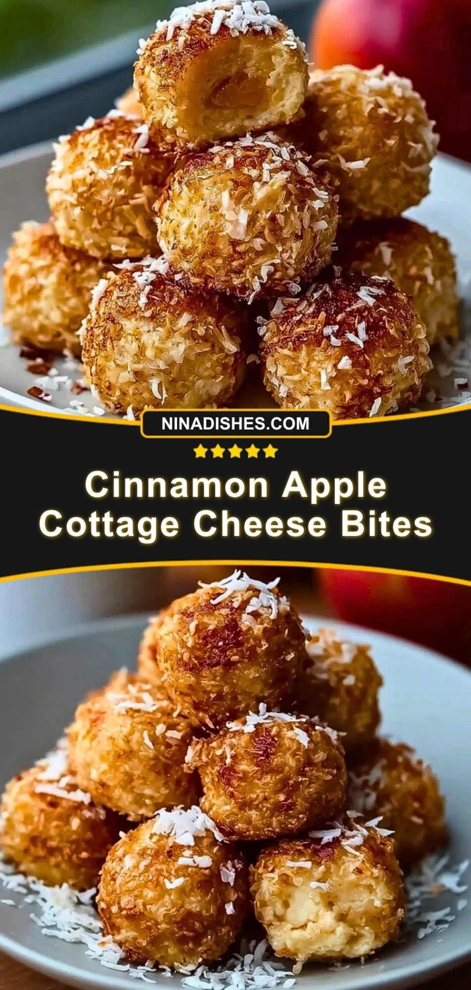 Cinnamon Apple Cottage Cheese Bites Pin 2