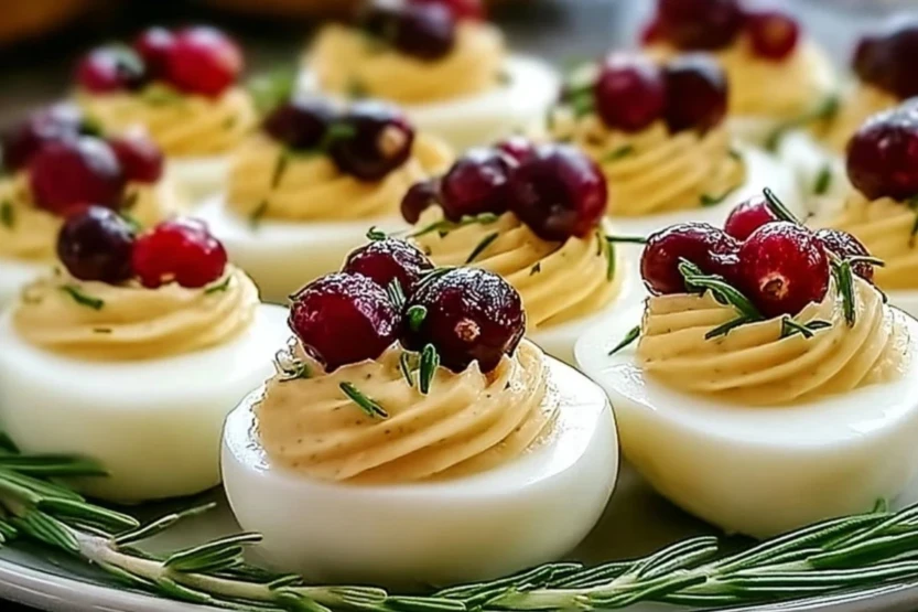 Cranberry Deviled Eggs