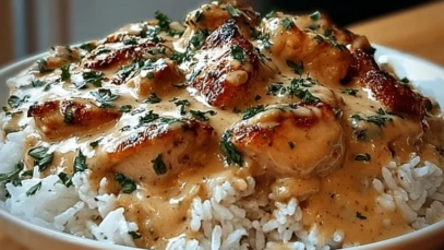 Creamy Smothered Chicken and Rice