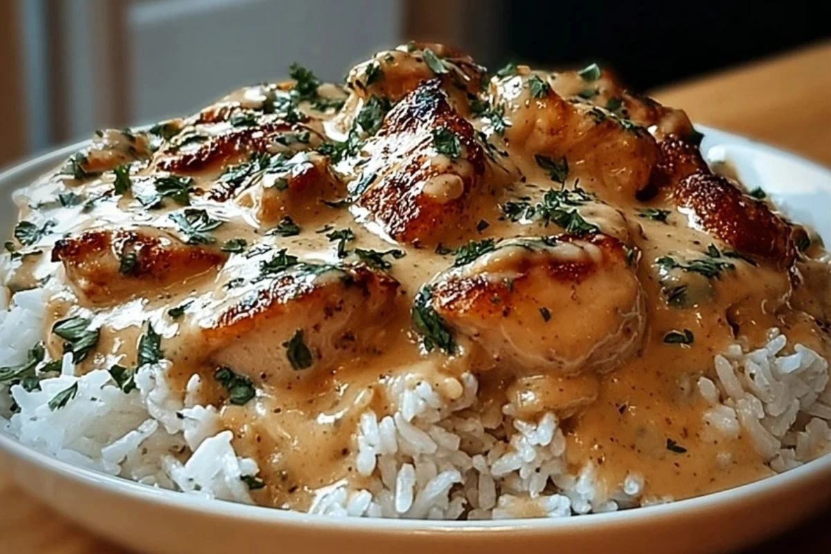 Creamy Smothered Chicken and Rice
