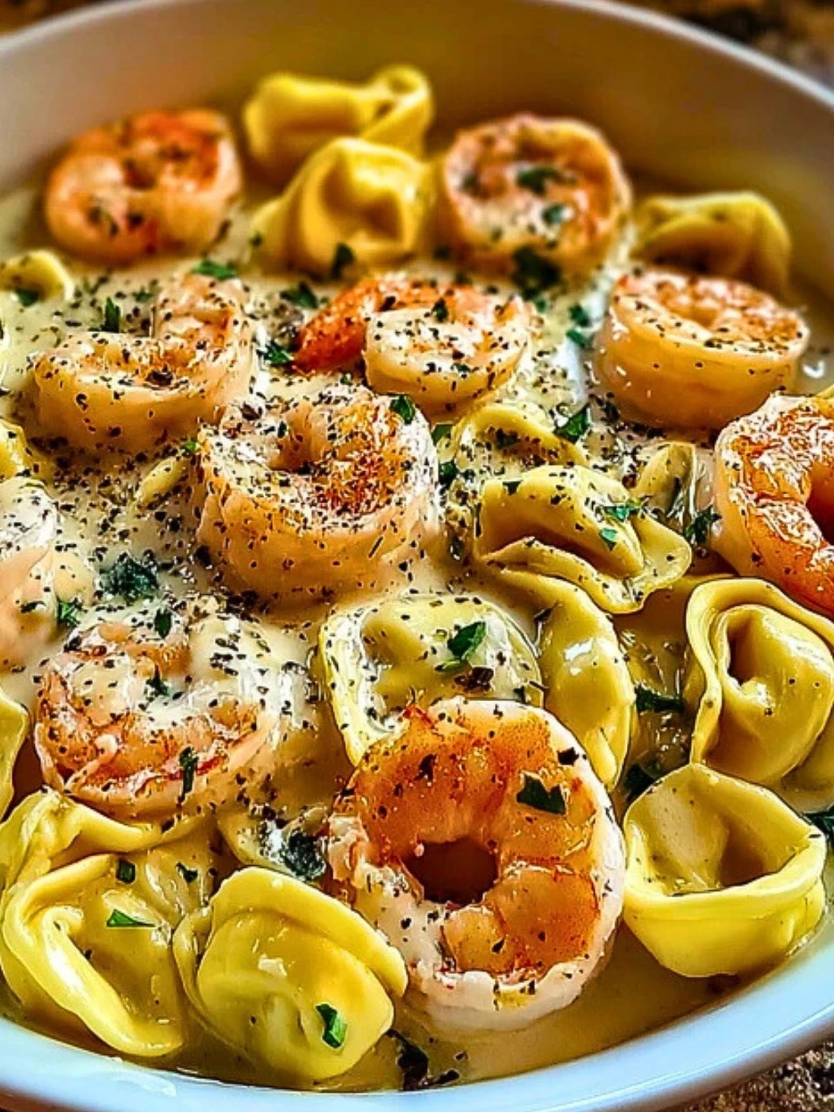 Creamy Tortellini Shrimp Alfredo Delight (1)