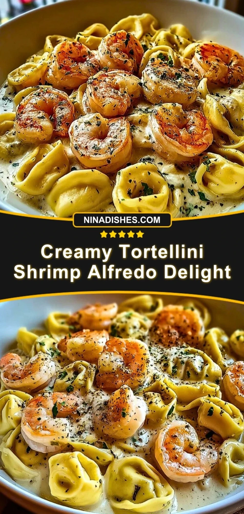 Creamy Tortellini Shrimp Alfredo Delight (3)