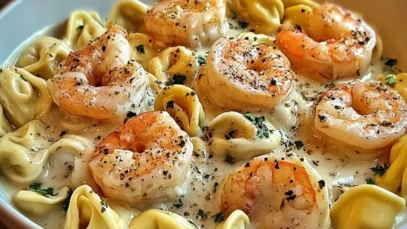 Creamy Tortellini Shrimp Alfredo Delight