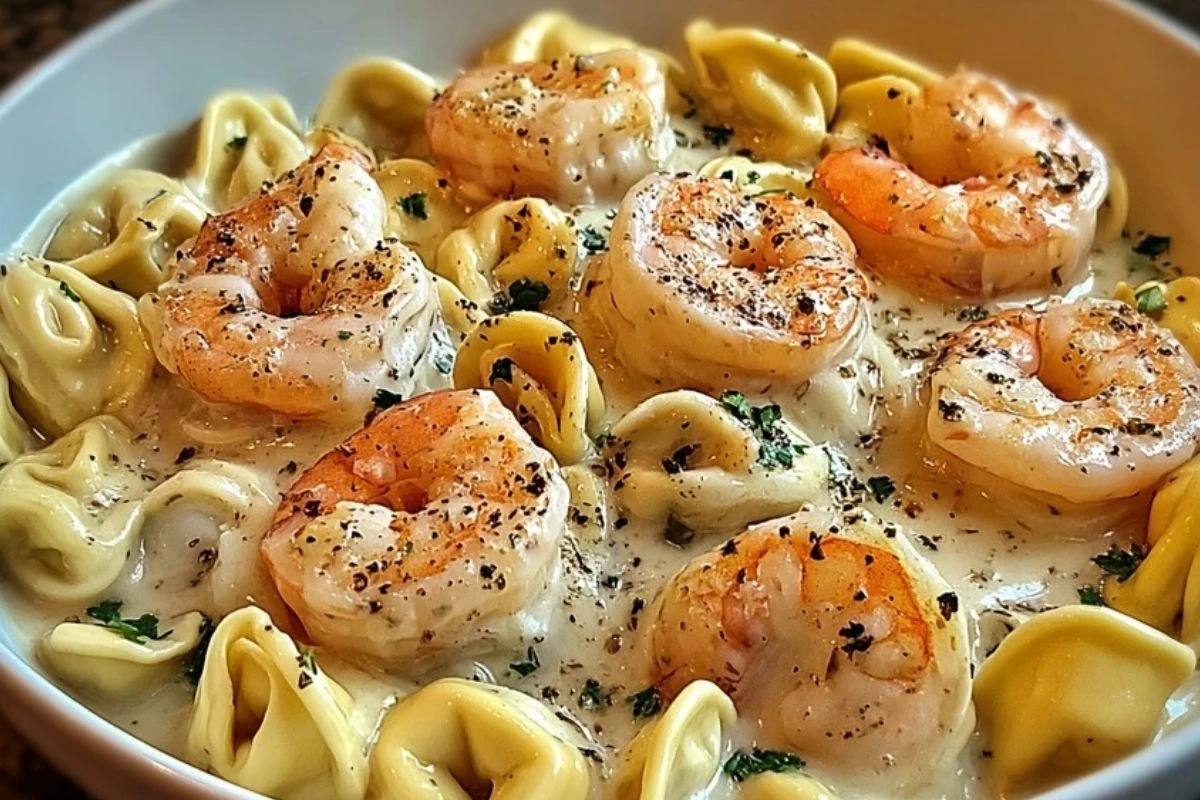 Creamy Tortellini Shrimp Alfredo Delight