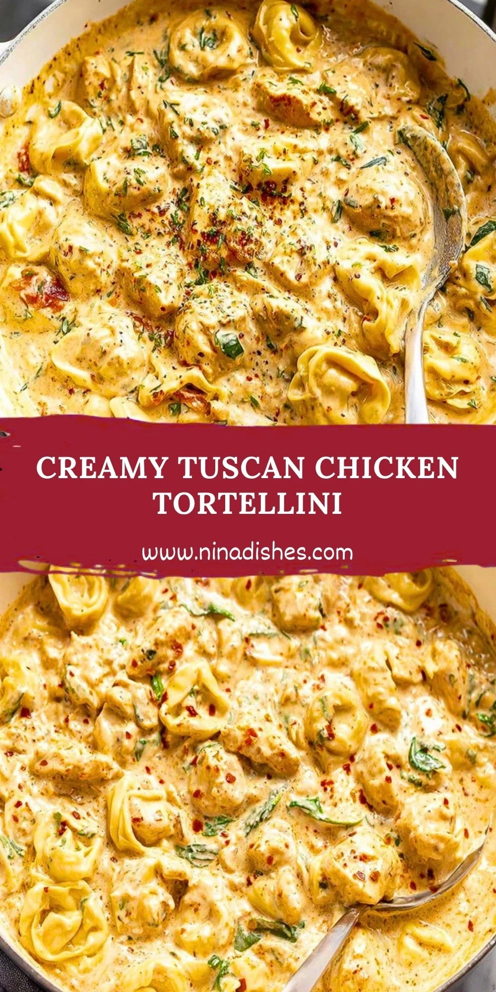 Creamy Tuscan Chicken Tortellini Pin 1