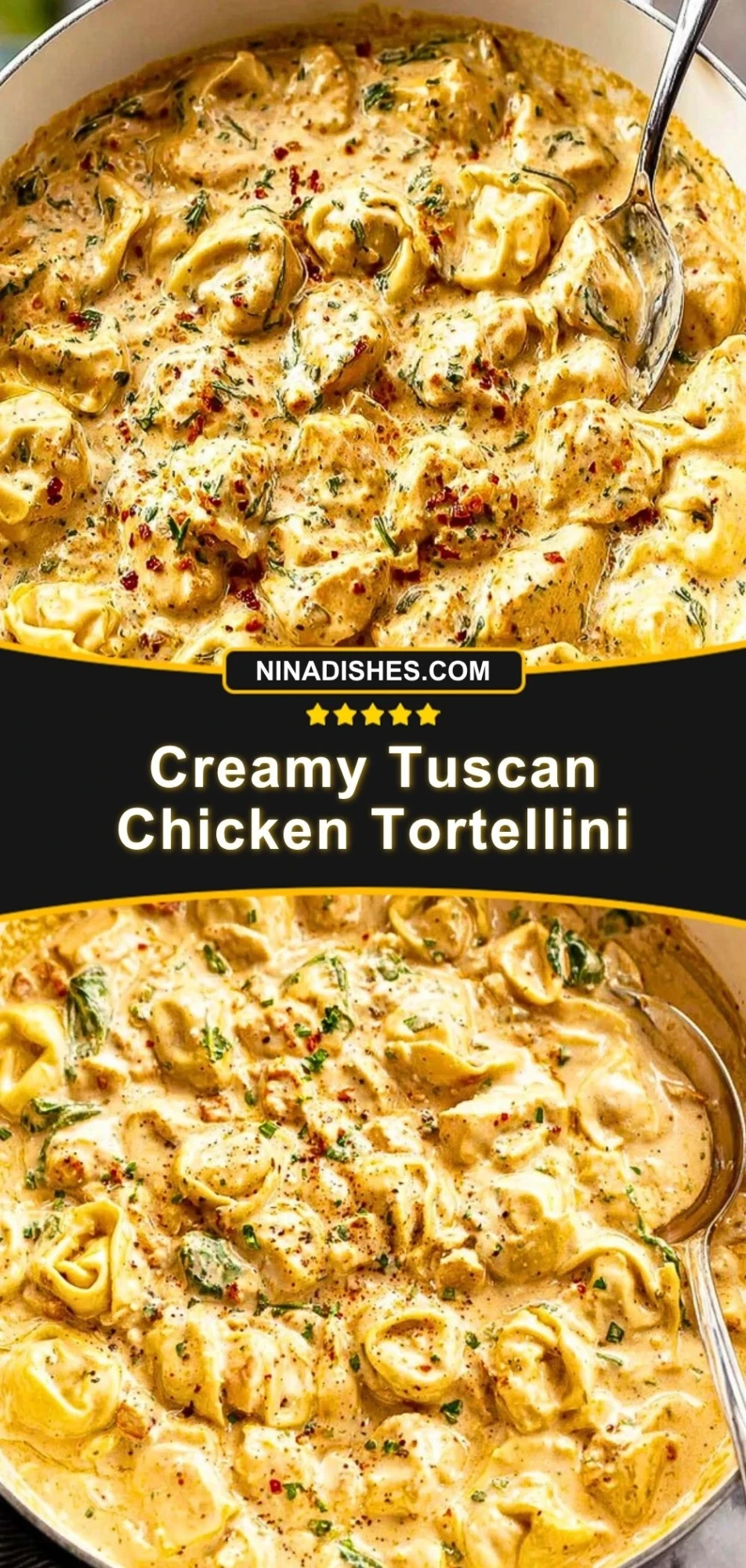 Creamy Tuscan Chicken Tortellini Pin 2