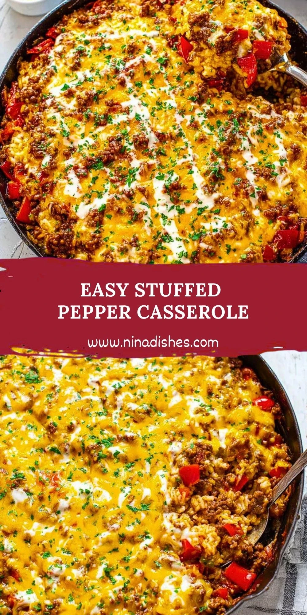 Easy Stuffed Pepper Casserole Pin 1