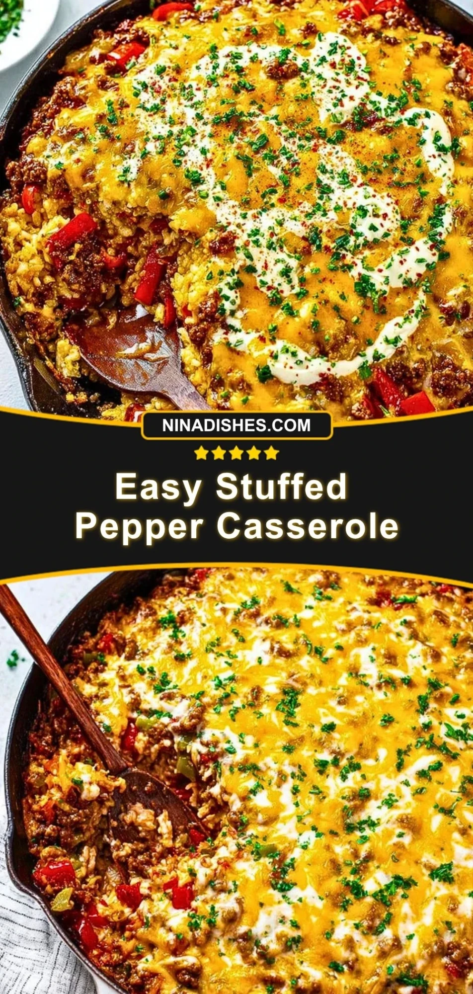 Easy Stuffed Pepper Casserole Pin 2