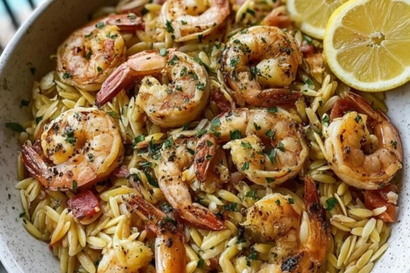 Garlic Butter Shrimp and Orzo