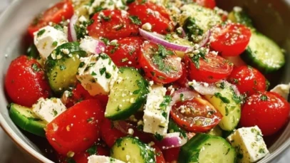 Greek Cucumber Tomato Feta Salad 1