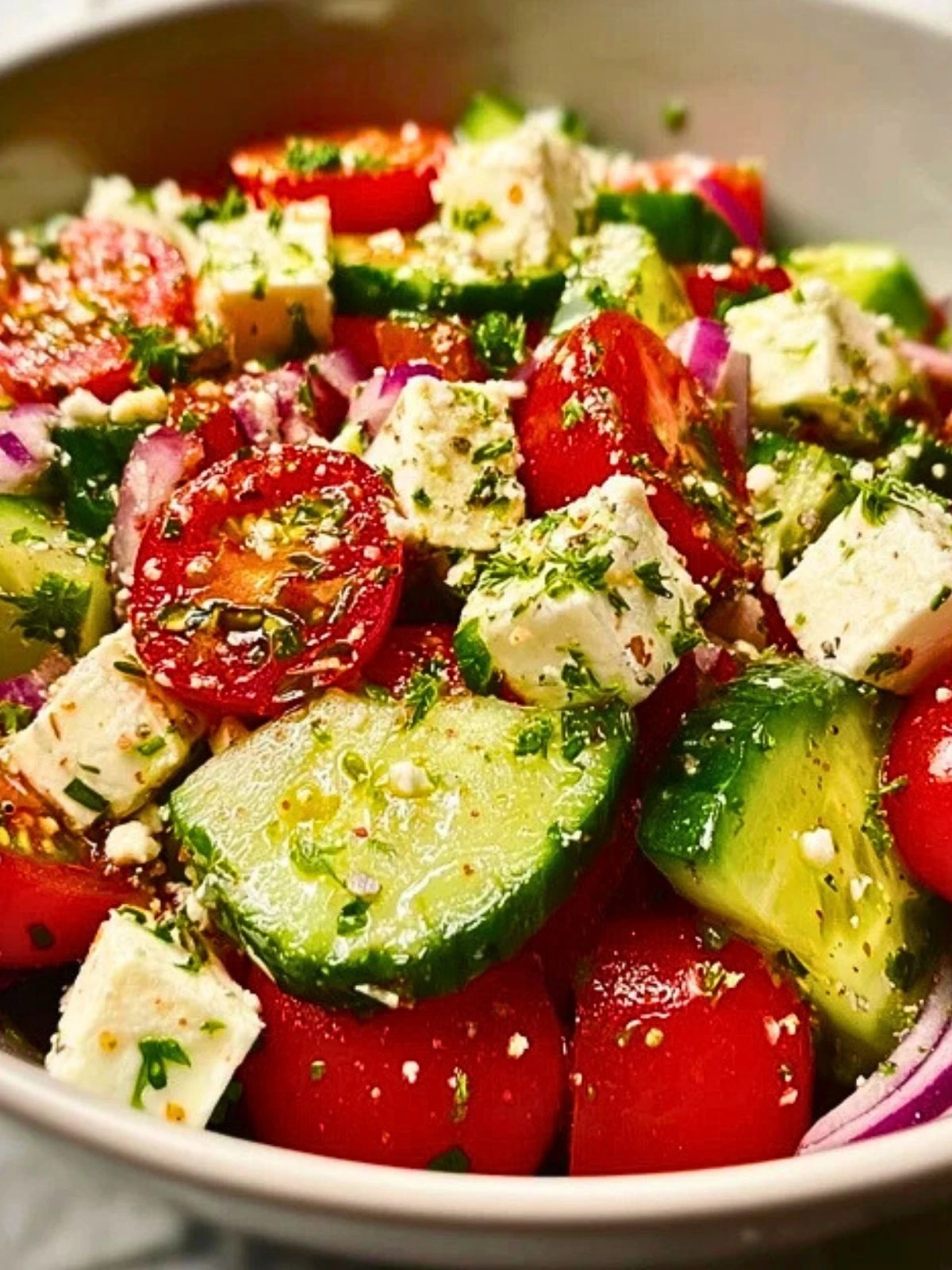 Greek Cucumber Tomato Feta Salad 2