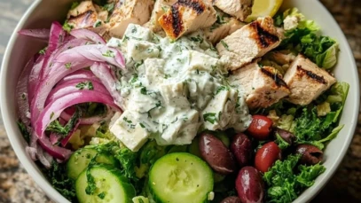 Greek Tzatziki Chicken Salad Bowl