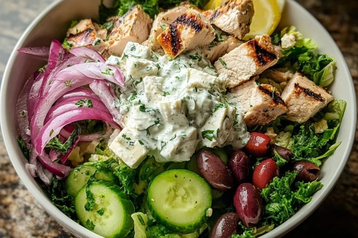 Greek Tzatziki Chicken Salad Bowl