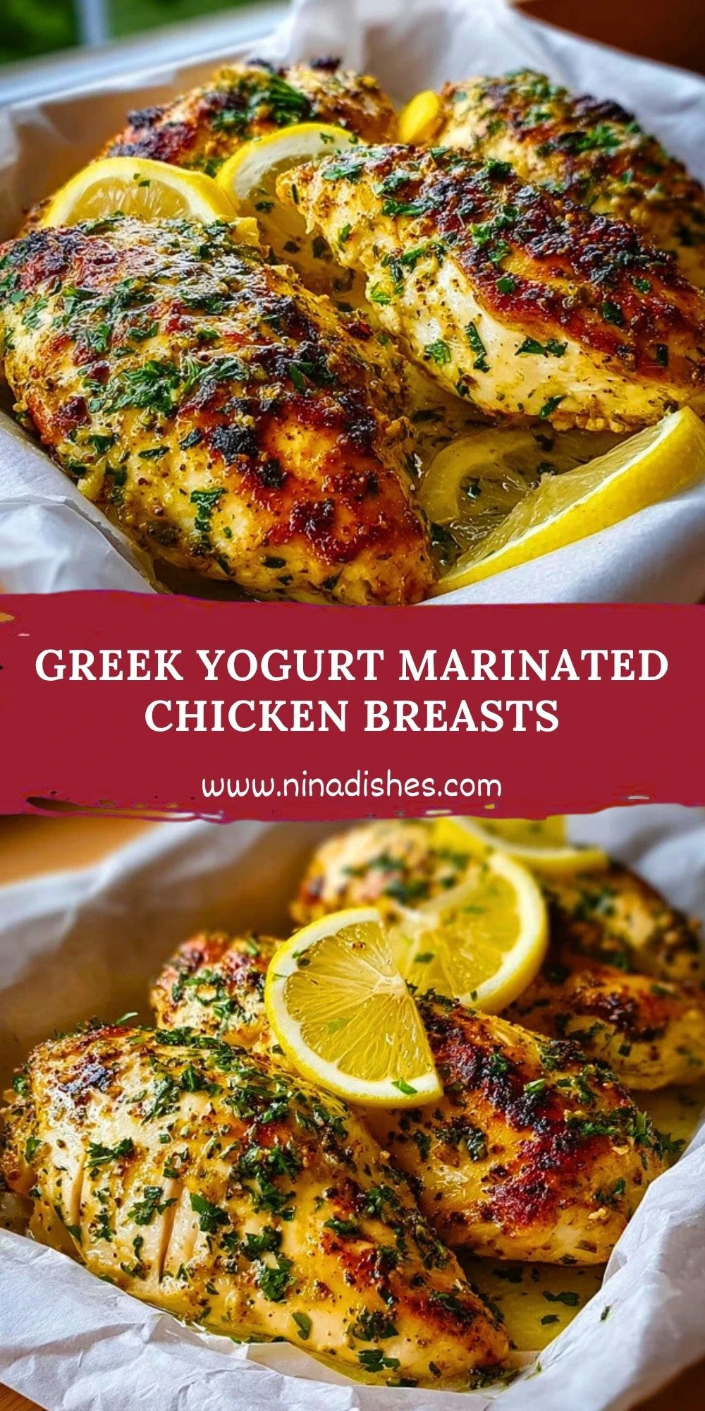 Greek Yogurt Marinated Chicken Breasts Pin 1