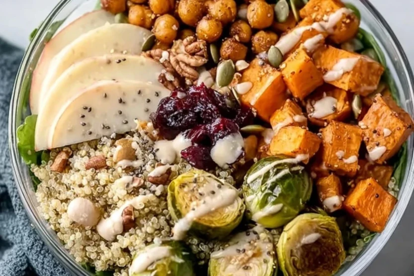 Harvest Quinoa Bowl with Creamy Tahini Dressing