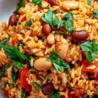 Healthy Mediterranean Rice and Beans