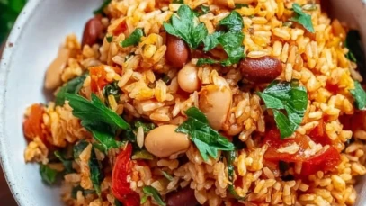 Healthy Mediterranean Rice and Beans