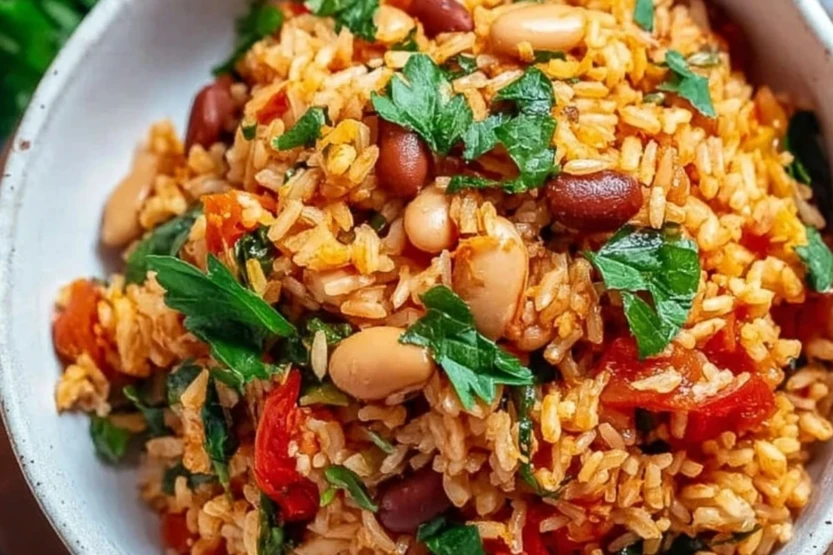 Healthy Mediterranean Rice and Beans