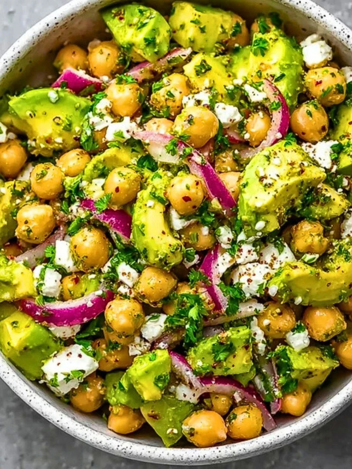 Homemade Chickpea Feta Avocado Salad (1)