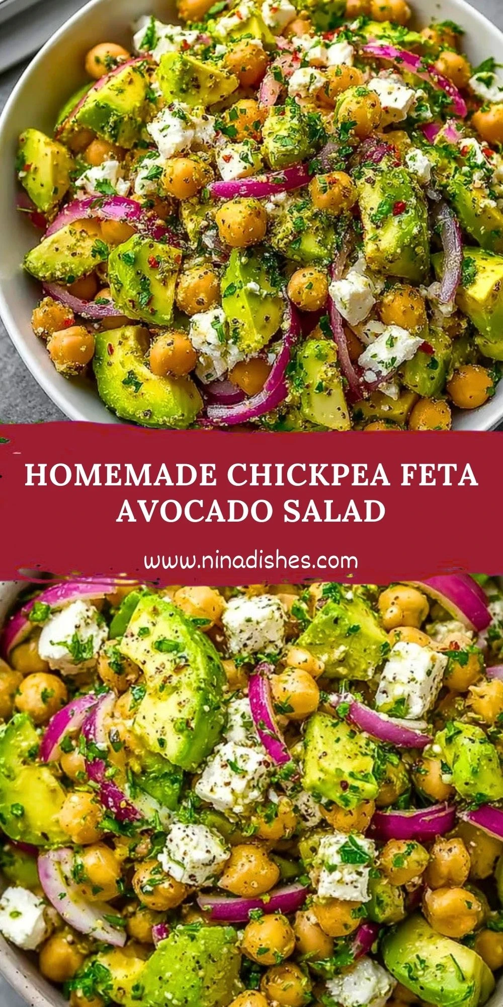 Homemade Chickpea Feta Avocado Salad (2)