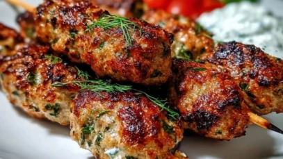Juicy Grilled Turkey Kofta Skewers