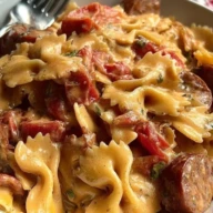 One Pot Creamy Cajun Sausage Pasta