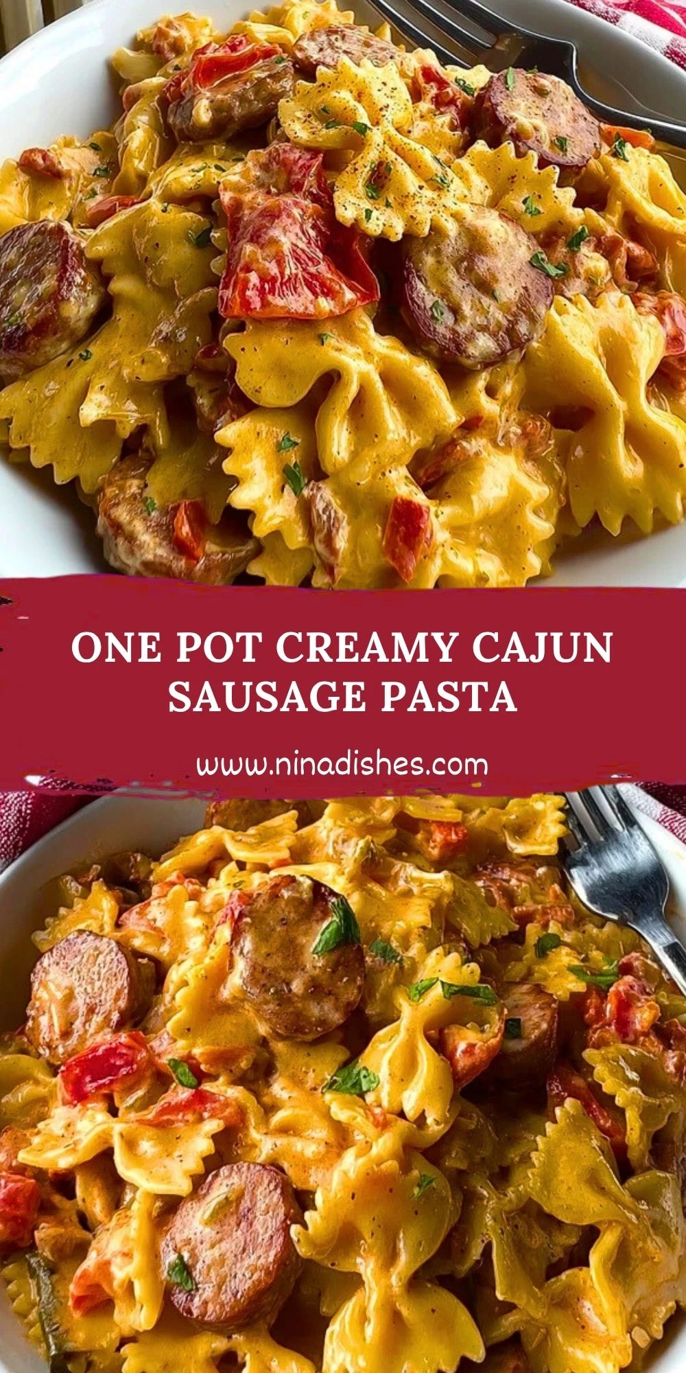 One Pot Creamy Cajun Sausage Pasta (2)