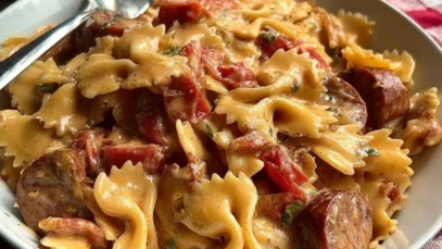 One Pot Creamy Cajun Sausage Pasta
