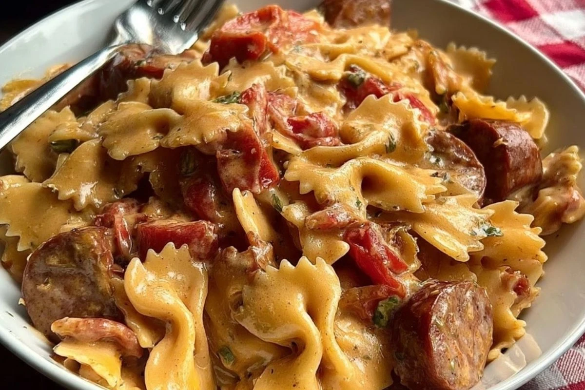 One Pot Creamy Cajun Sausage Pasta