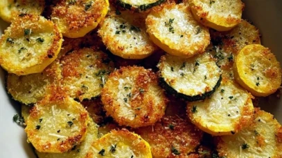 Roasted Summer Squash with Parmesan Garnished