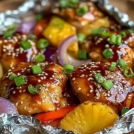 Teriyaki Chicken and Pineapple Foil Packets