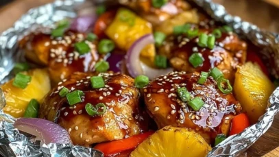 Teriyaki Chicken and Pineapple Foil Packets