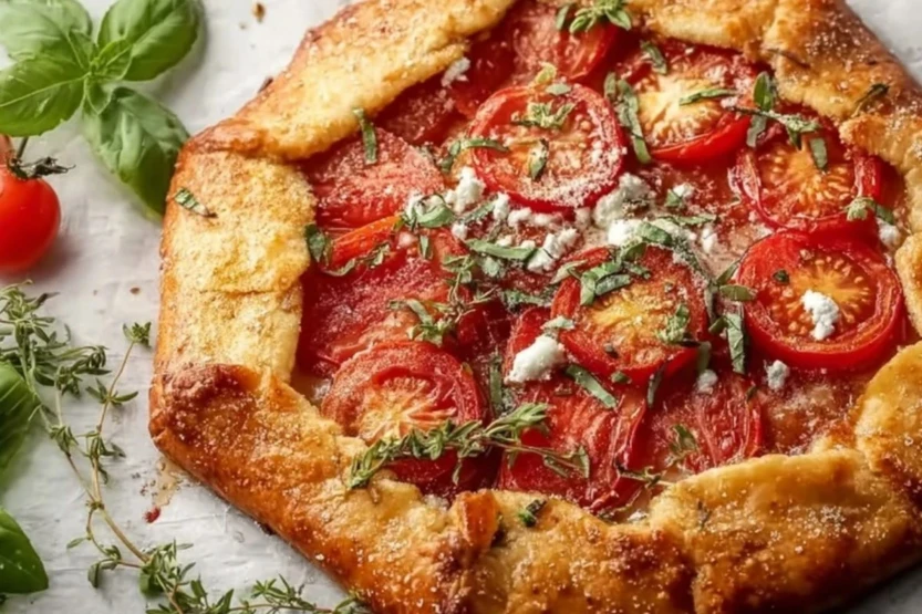 Tomato Basil Galette with Goat Cheese
