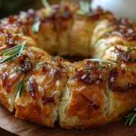 Caramelized Onion & Gruyère Stuffed Bread Wreath