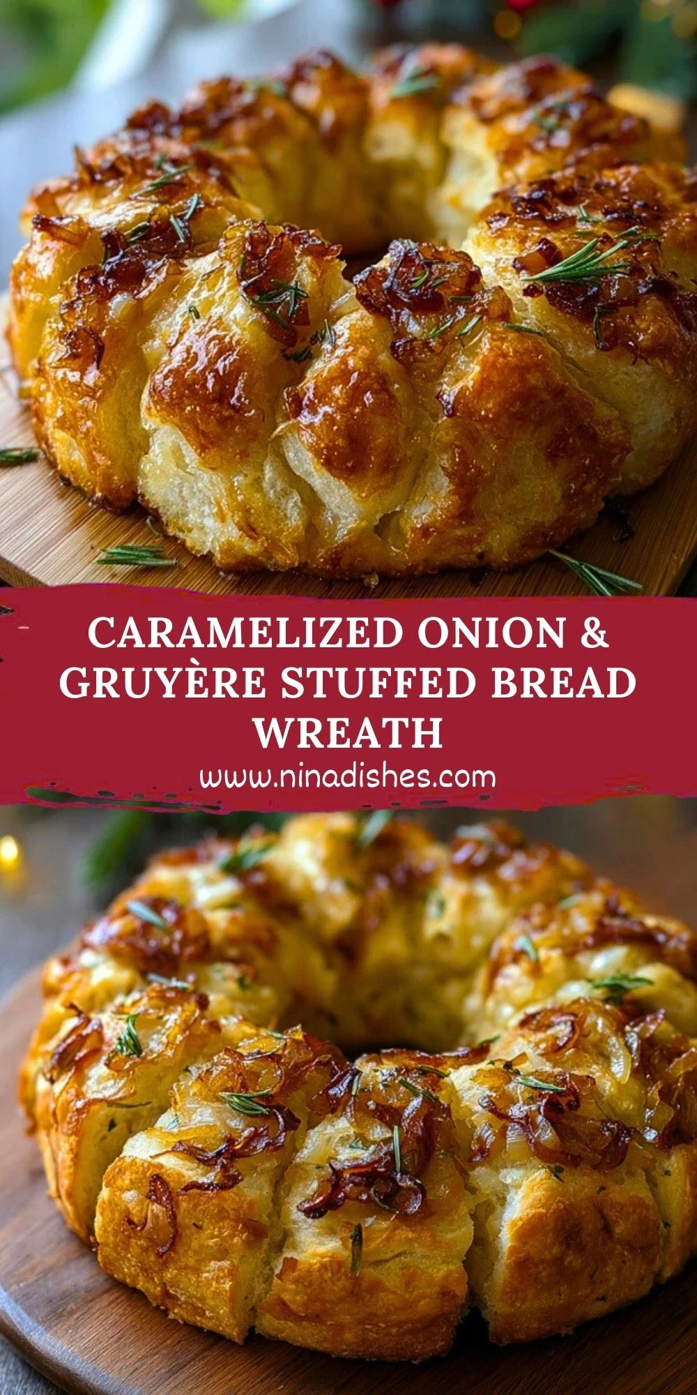 Caramelized Onion & Gruyère Stuffed Bread Wreath (2)