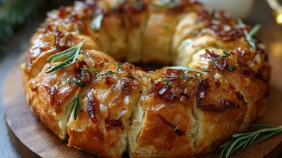Caramelized Onion & Gruyère Stuffed Bread Wreath