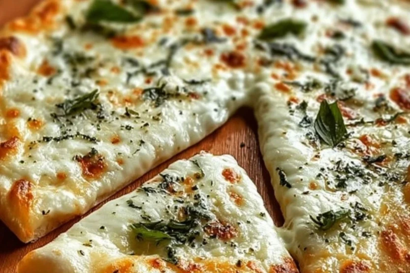 Cheesy Basil and Garlic Pizza