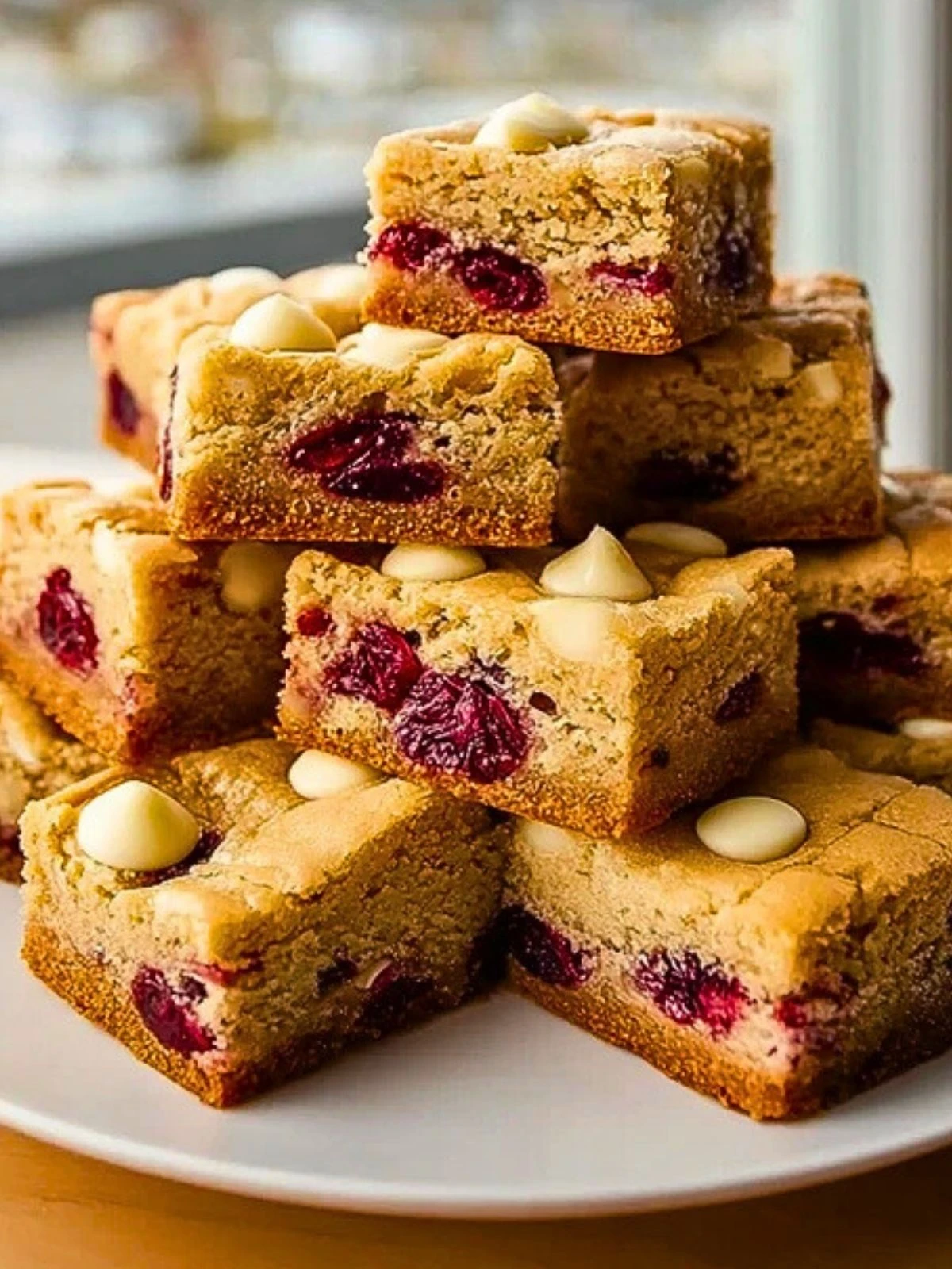Chewy White Chocolate Cranberry Blondies (1)