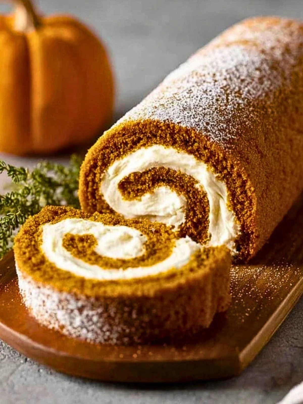 Classic Pumpkin Roll with Creamy Filling (1)