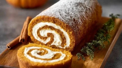 Classic Pumpkin Roll with Creamy Filling