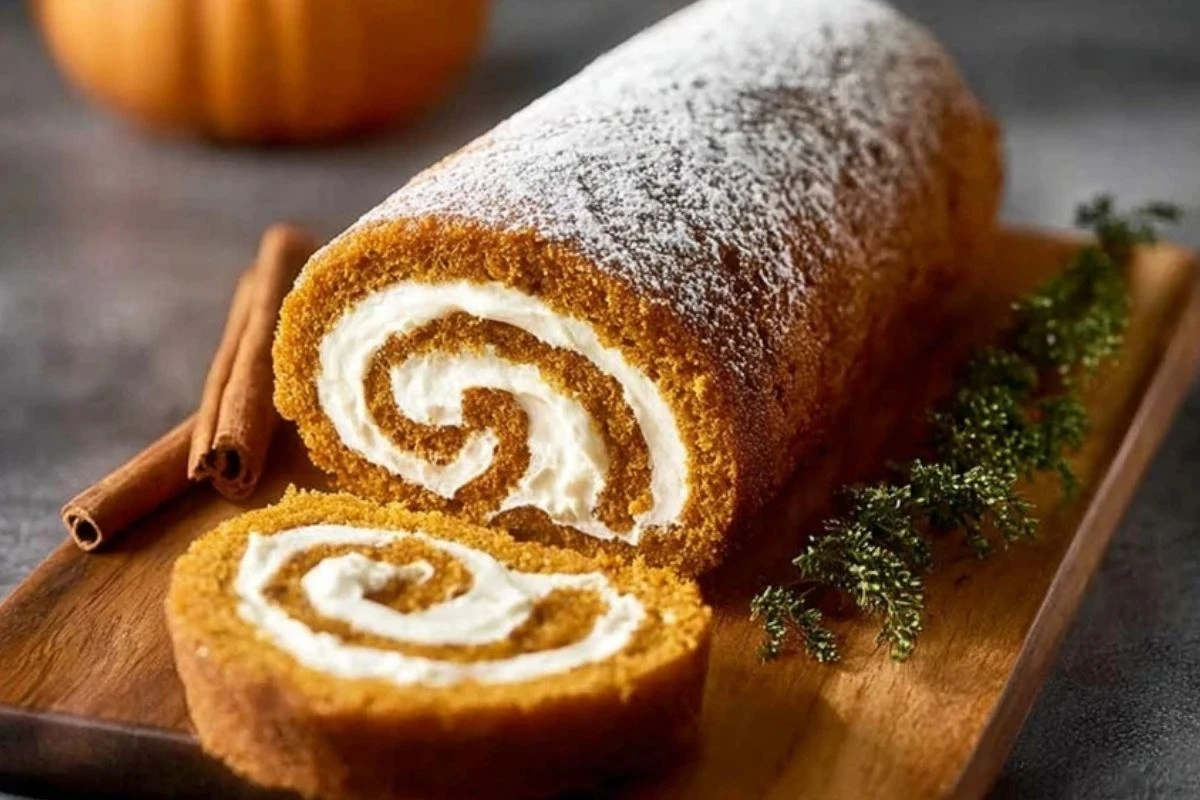 Classic Pumpkin Roll with Creamy Filling