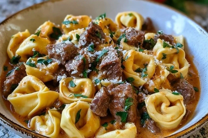 Creamy Cheesesteak Tortellini