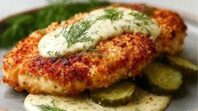 Crispy Dill Pickle Parmesan Chicken