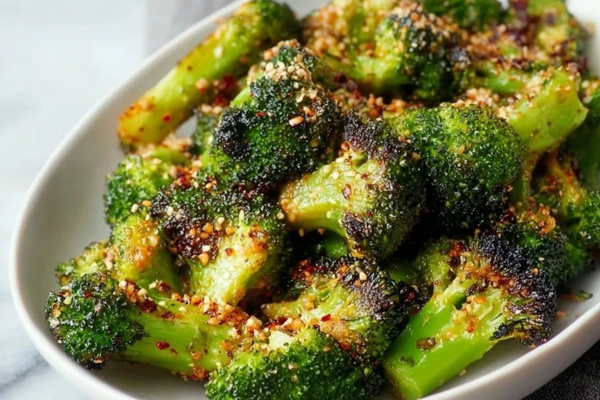 Crispy Garlic Air Fryer Broccoli