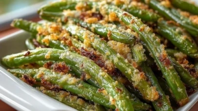 Crispy Parmesan Roasted Green Beans
